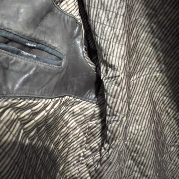 Vintage Brown Leather Bomber Large Full Zip Jacket Dad 80s 90s Distressed Heavy - Picture 8 of 15